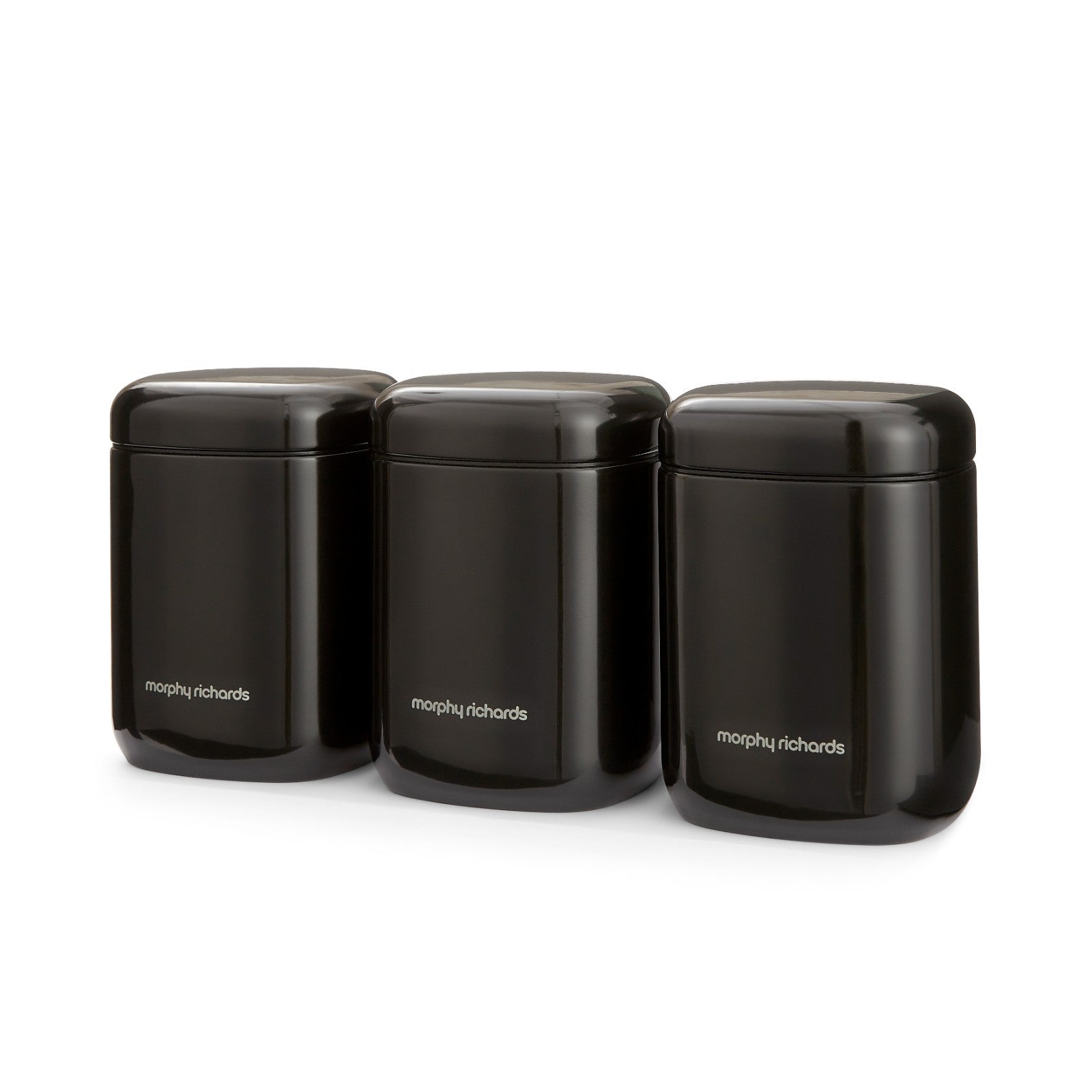 Morphy Richards Tea Coffee Sugar Kitchen Storage Canisters Set of 3 in Black5