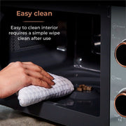 Tower Cavaletto Black Jug Kettle 4 Slice Toaster Microwave Kitchen Set6