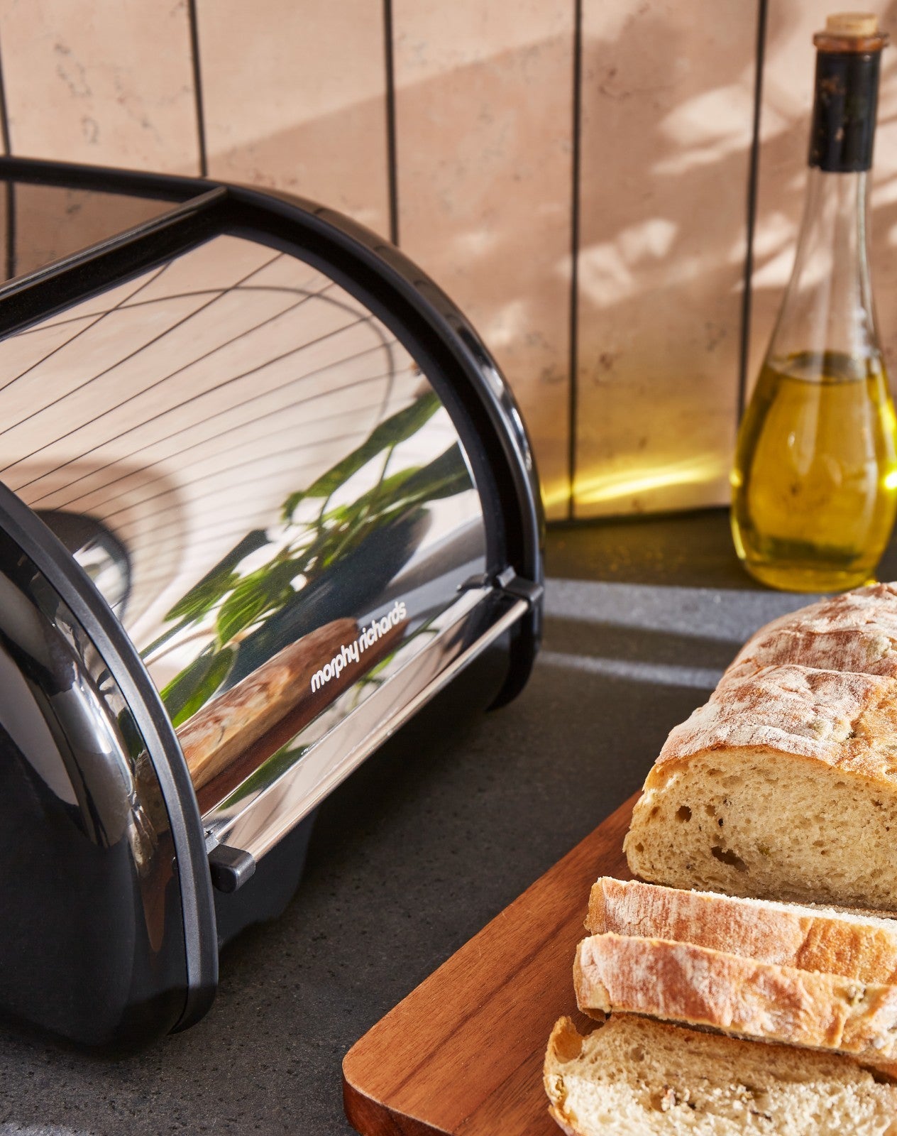 Morphy Richards Equip Compact Bread Bin Black Kitchen Storage Roll up Lid4