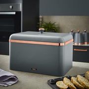 Tower Cavaletto Grey Jug Kettle 2 Slice Toaster Microwave Breadbin Canisters4