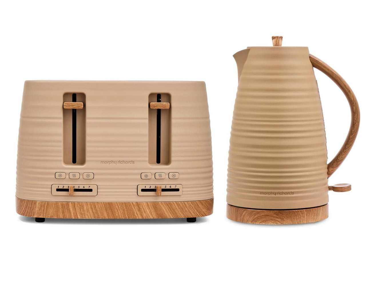 Morphy Richards Clay Range Kettle and 4 Slice Toaster set in Felspar0
