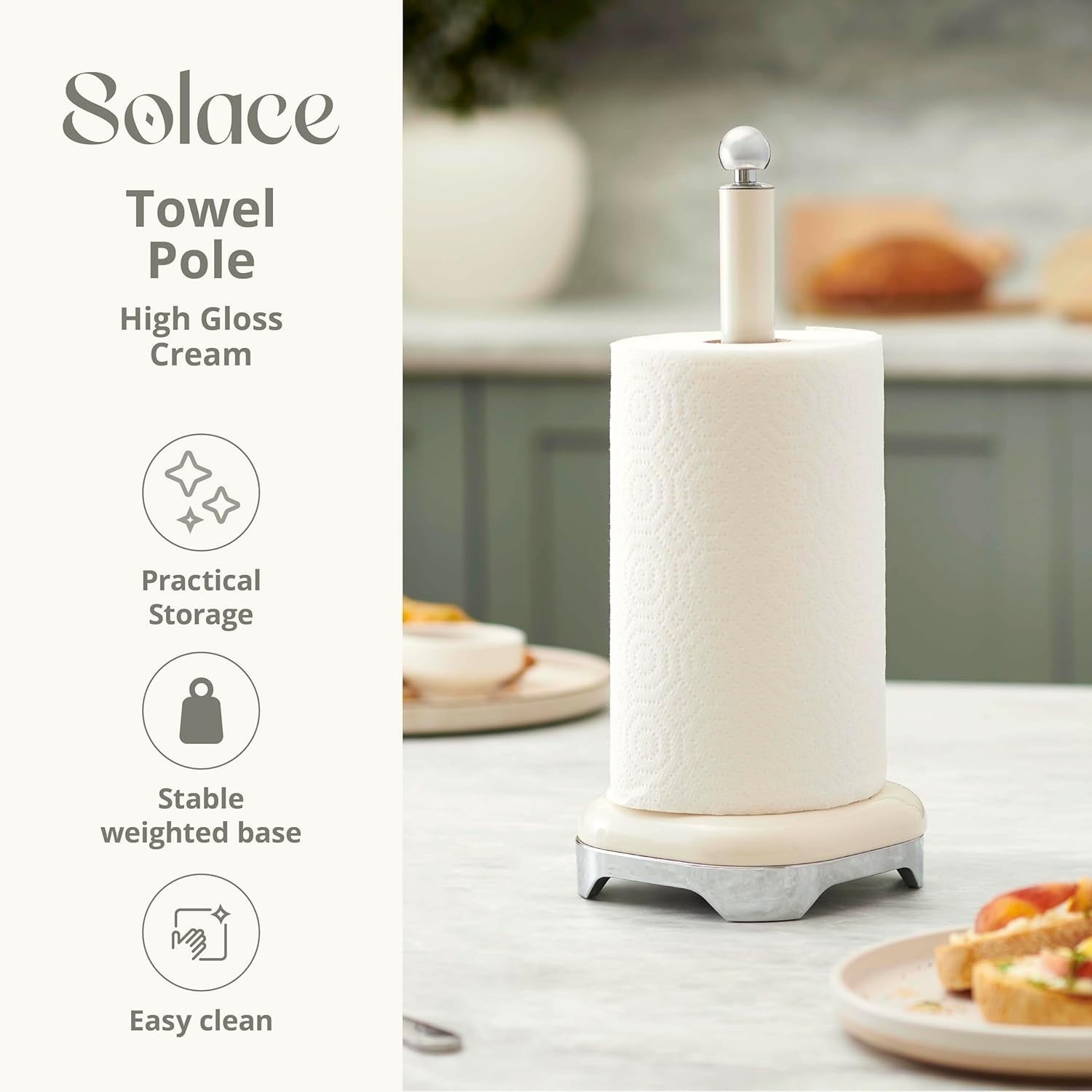 Swan Solace Cream Breadbin Canisters Kitchen Roll Holder Storage Set Chrome Trim3
