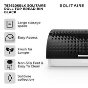 Tower Solitaire Black Kettle Toaster Manual Microwave & Kitchen Storage Set13