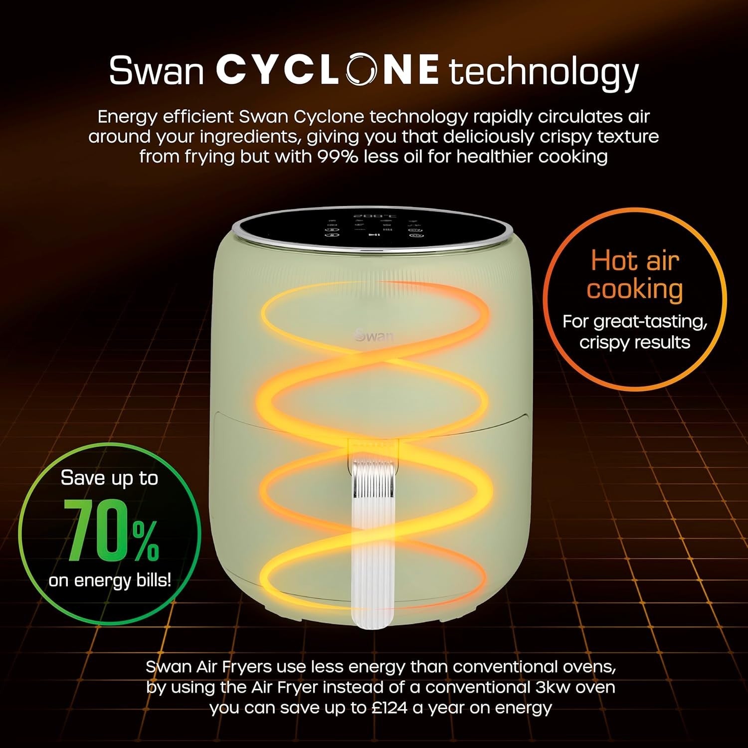 Swan Retro Green Kitchen Set Kettle Toaster & 4.5L Digital Air Fryer Bundle Set10