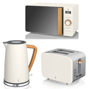 Swan Nordic Kettle 2 Slice Toaster Digital Microwave White Scandinavian Design