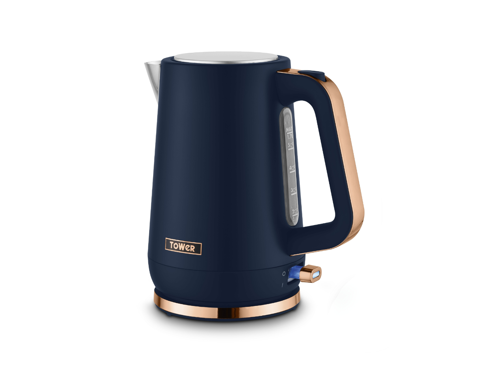 Tower Cavaletto 1.7L Kettle 3KW Rapid Boil | 360° Swivel Base | Blue & Rose Gold0