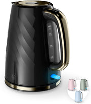 Swan Windsor Black Gunmetal & Brass 1.7L 3kW Rapid Boil Kettle SK14611GBLK1