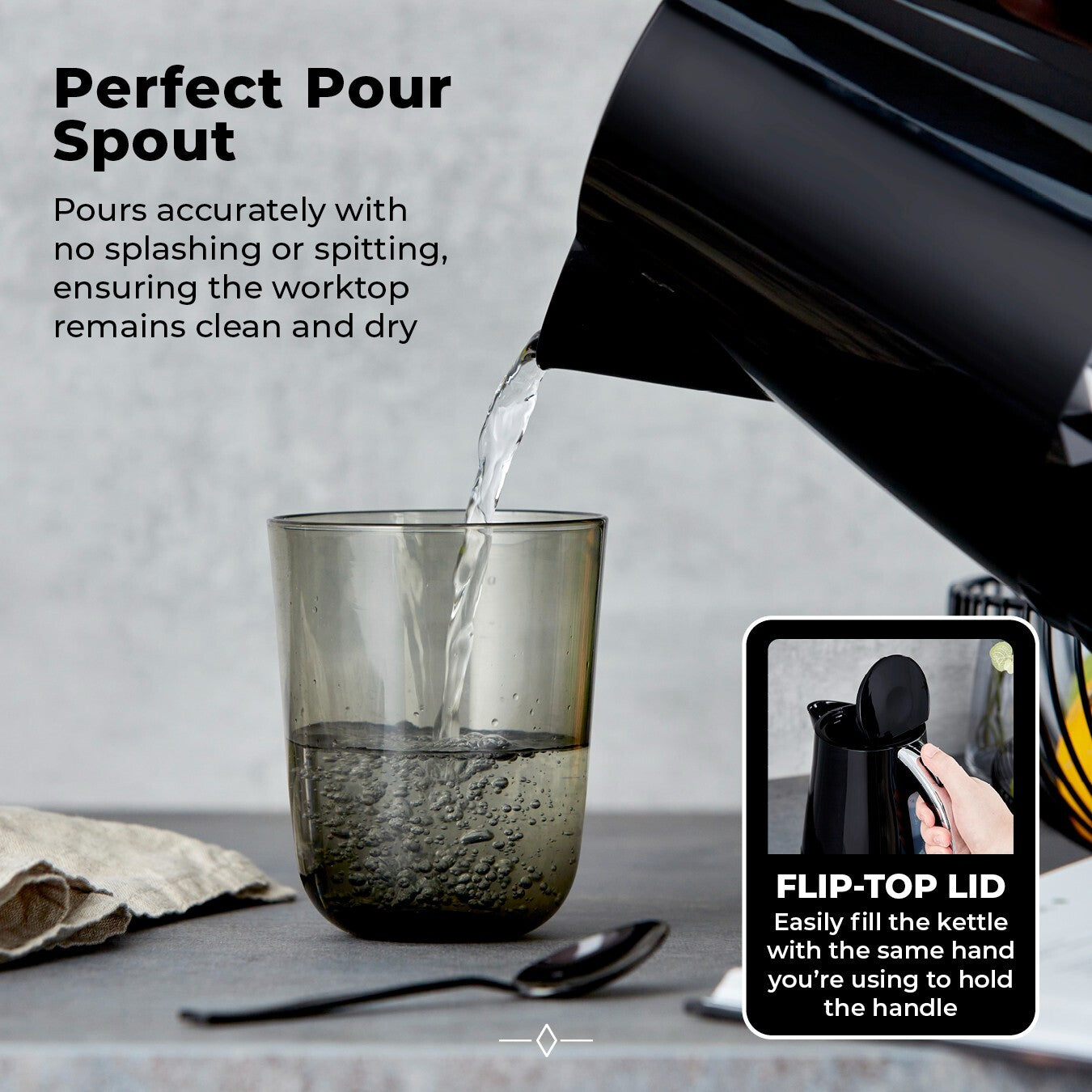 Tower Solitaire Black Kettle 2 Slice Toaster & Microwave T24045BLK Matching Set13