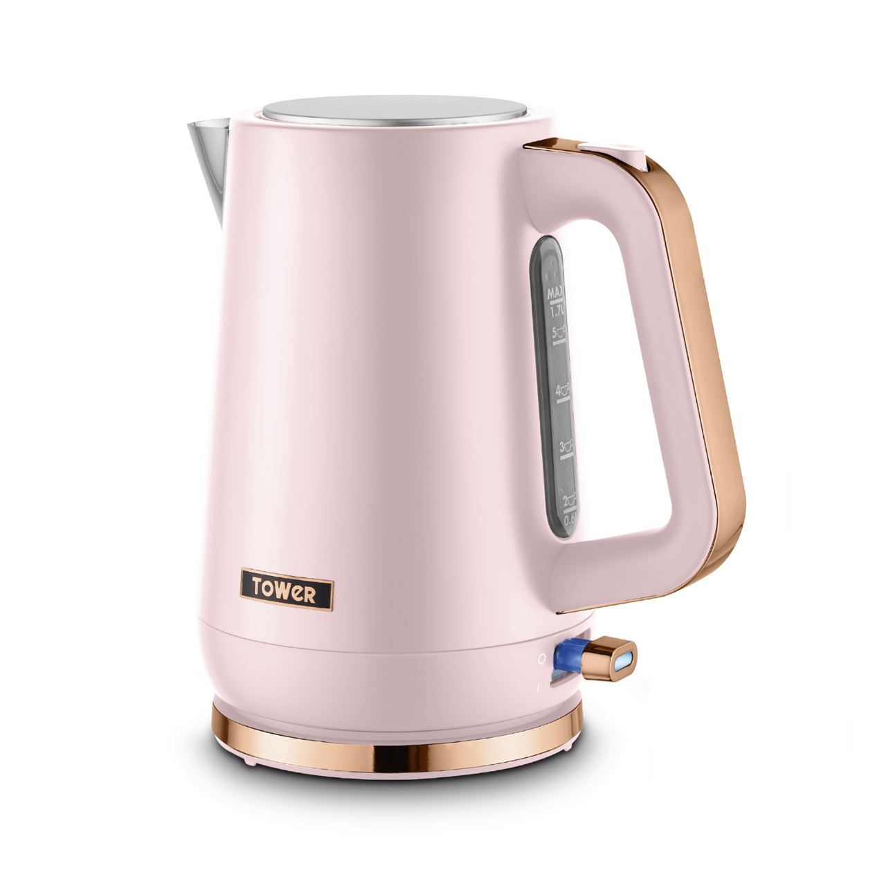 Tower Cavaletto 1.7L Kettle 3KW Rapid Boil | 360° Swivel Base | Pink & Rose Gold0