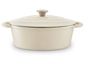 Barbary & Oak Foundry 29cm Oval Cast Iron Casserole Dish in Camembert Cream with 25 Year Guarantee
