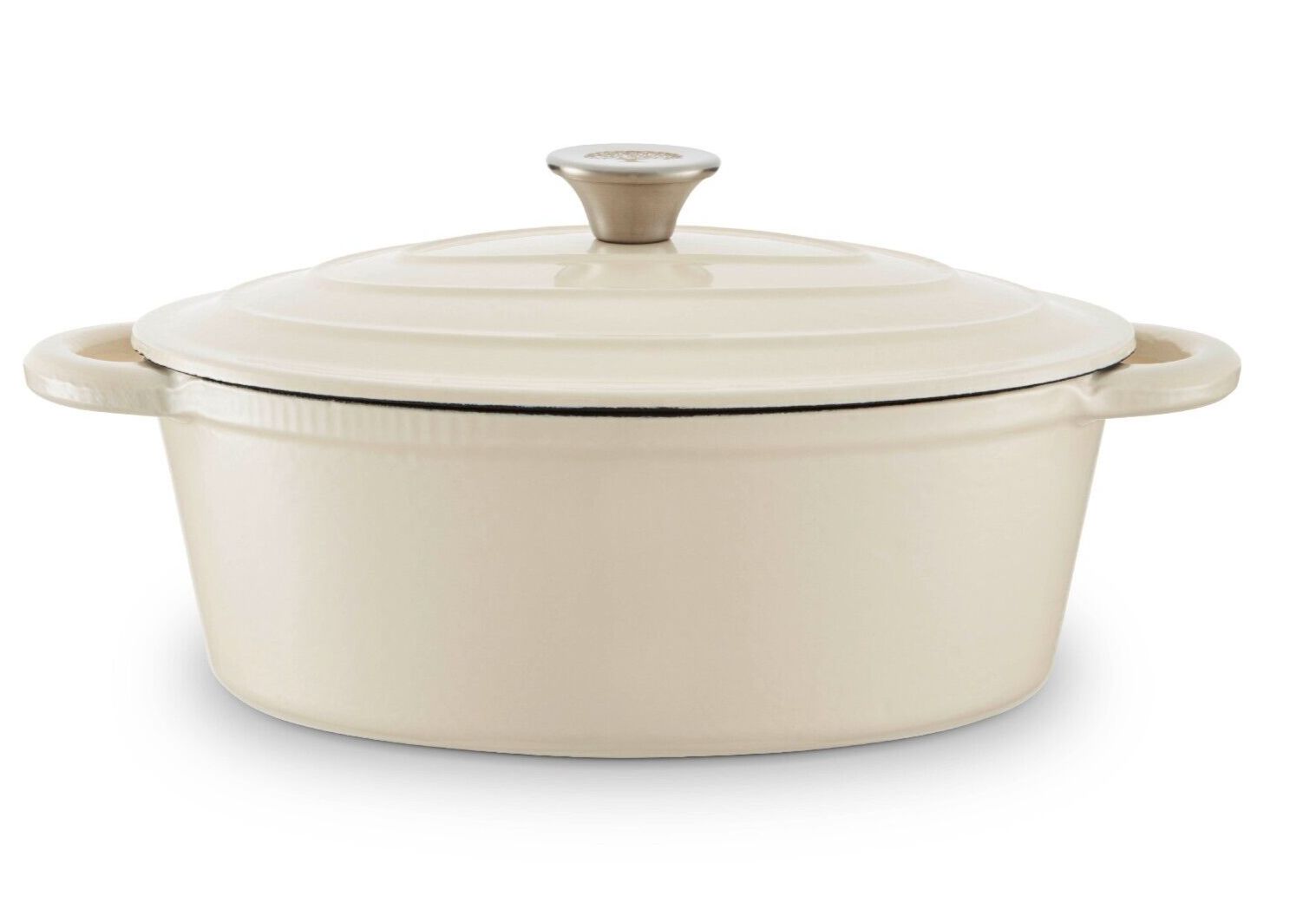 Barbary & Oak Foundry 29cm Oval Cast Iron Casserole Dish in Camembert Cream with 25 Year Guarantee