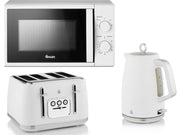 Swan Serenity White 1.7L 3KW Kettle, 4 Slice Toaster  & 700W 20L Manual Microwave Matching Set