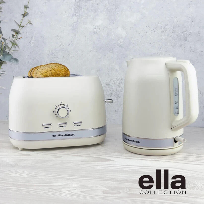 Hamilton Beach Ella Cream Kettle & 2 Slice Toaster Breakfast Set