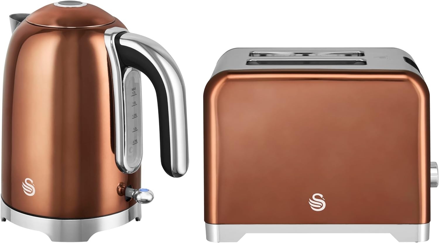 Swan Solace Copper Kettle & 2 Slice Toaster High Gloss Finish & Chrome Trim12
