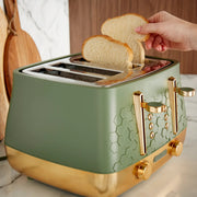 Morphy Richards Cassini 4 Slice Toaster Olivine Green & Gold 2430226