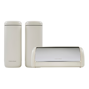 Morphy Richards Equip Cream Large Roll Front Bread Bin & Large Storage Canisters0