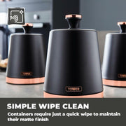 Tower Cavaletto Black Jug Kettle Toaster Microwave Canisters Kitchen Set12