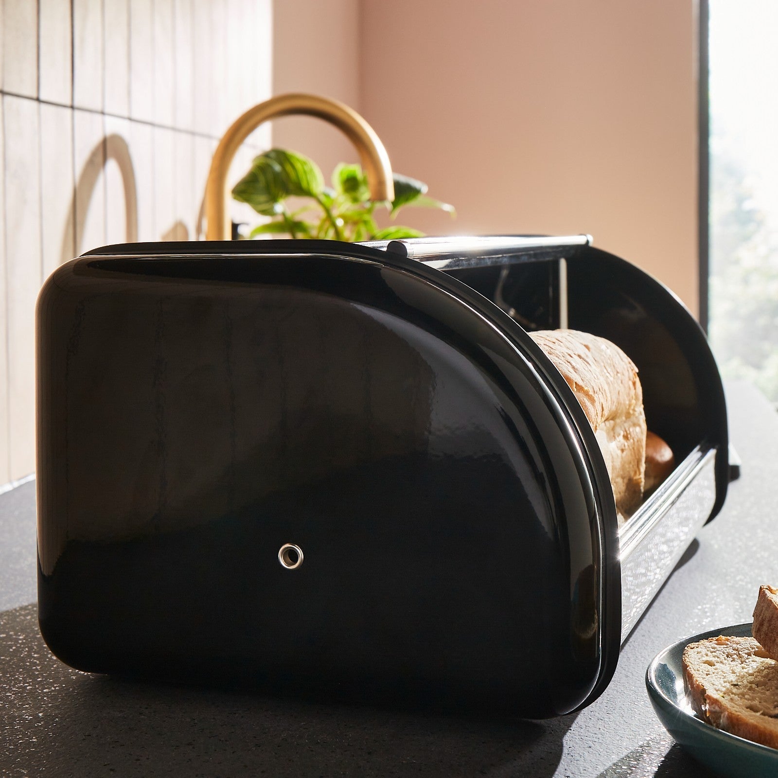 Morphy Richards Equip Bread Bin Black Large 12L Capacity Kitchen Storage 8320003