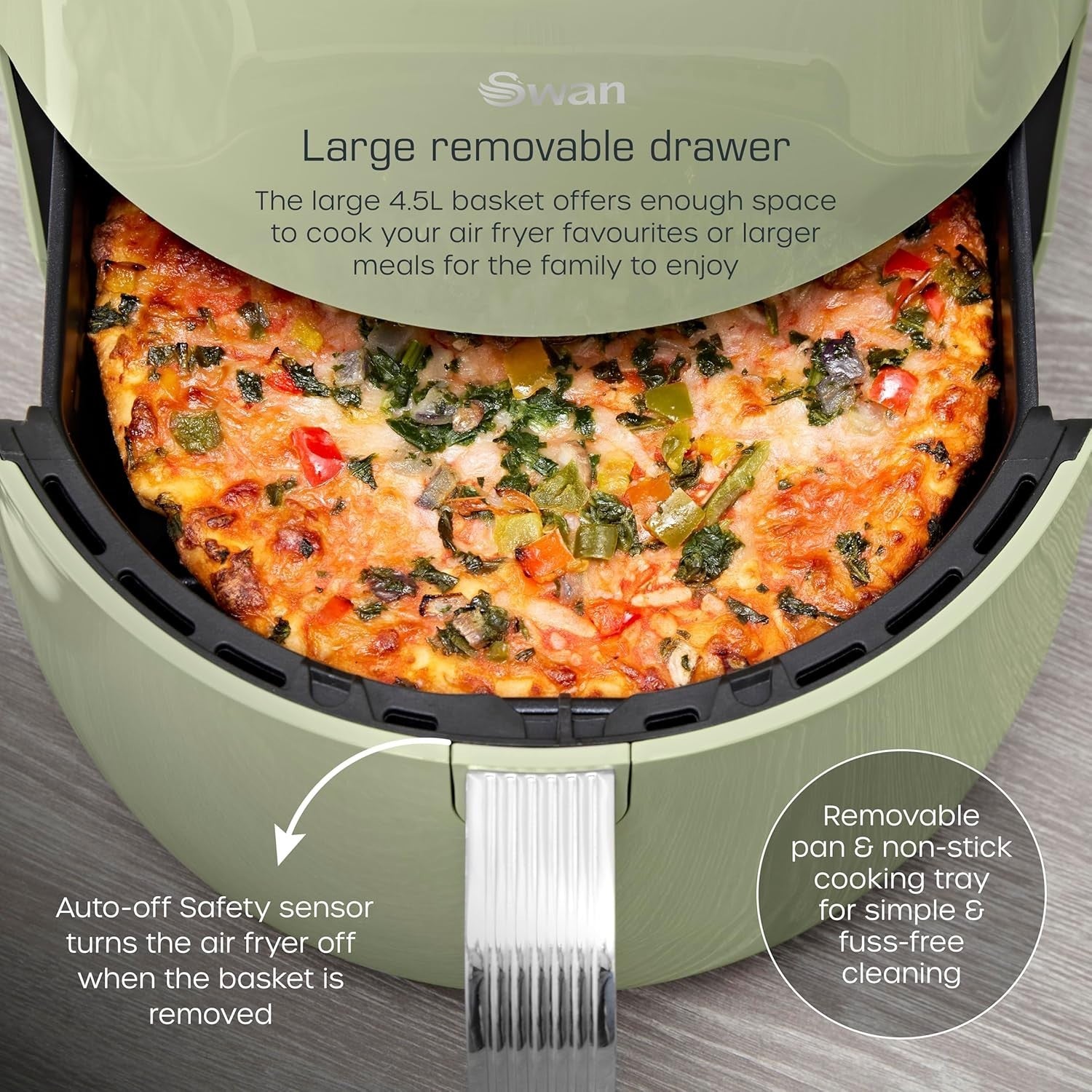 Swan Retro Green Kitchen Set Kettle Toaster & 4.5L Digital Air Fryer Bundle Set6