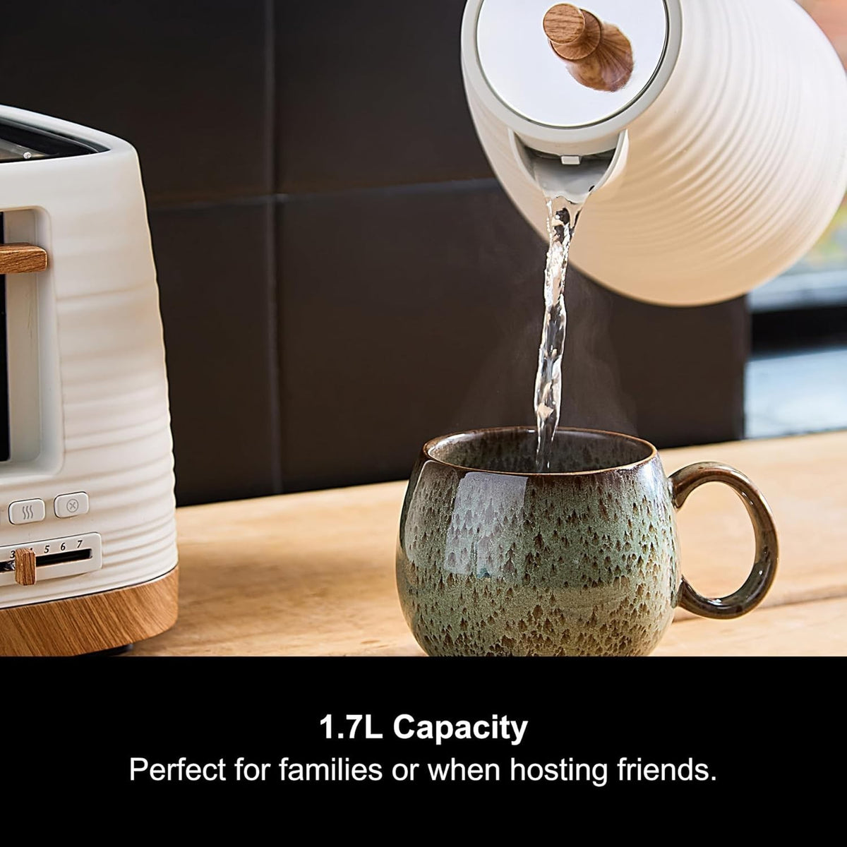 Morphy Richards Clay China White 1.7L 3KW Rapid Boil Jug Kettle 1031028
