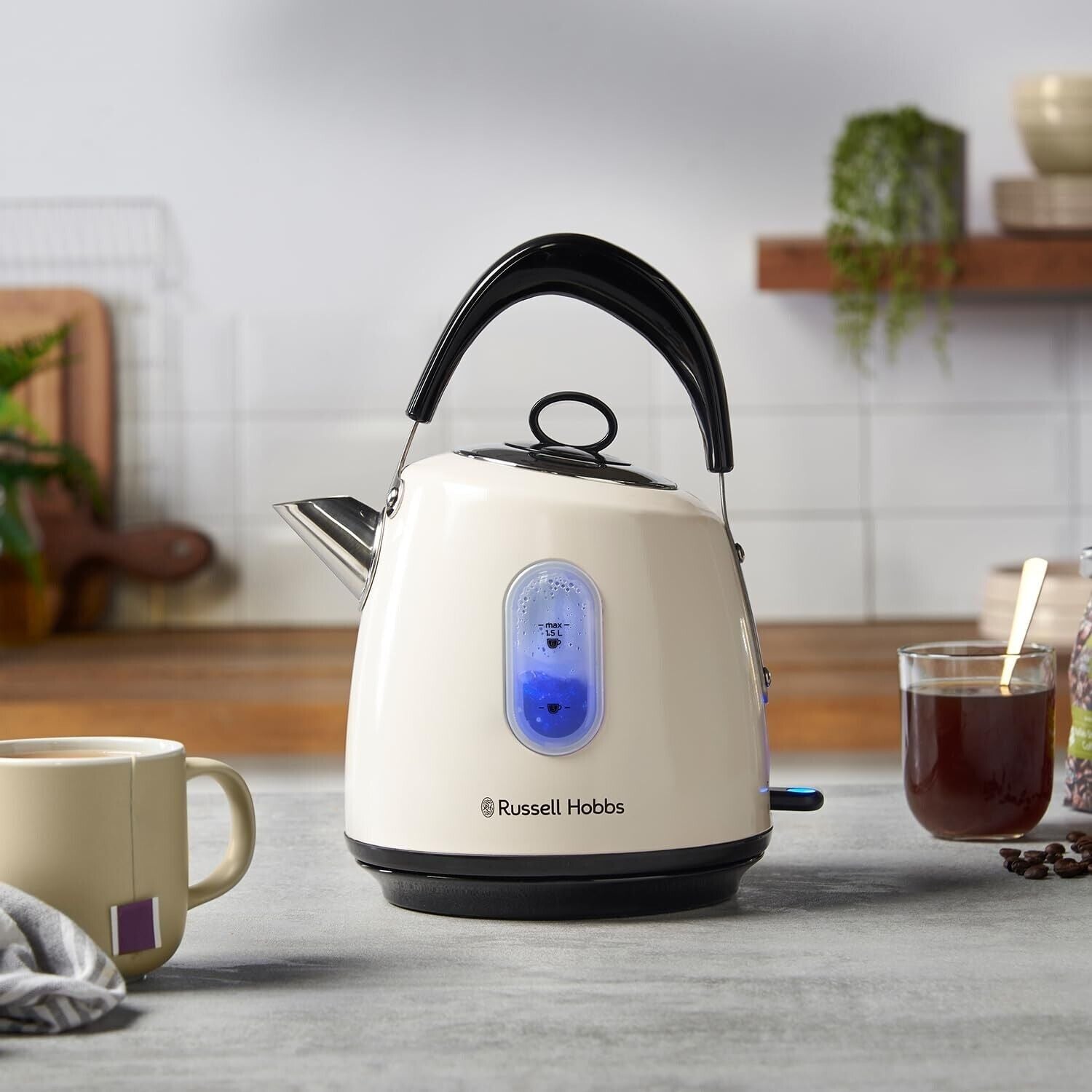 Russell Hobbs Stylevia Cream 1.5L Kettle Rapid Boil Kettle 28132
