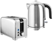Swan Solace Stainless Steel Kettle & Toaster Silver Gloss Finish & Chrome Trim0