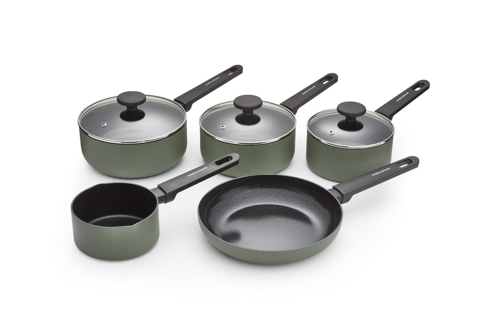 Morphy Richards 5 Piece Pan Set Green Recycled Aluminium Cookware Set 8590010