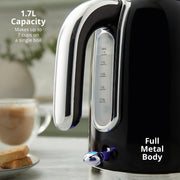 Swan Solace Kettle Toaster Storage Canisters Kitchen Set Black with Chrome Trim8