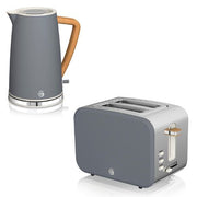 Swan Nordic Grey Kitchen Set inc Kettle & 2 Slice Toaster Kitchen Electrical Set