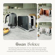 Swan Solace Graphite  Kettle & 2 Slice Toaster High Gloss Finish & Chrome Trim9