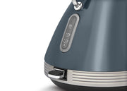 Morphy Richards Venture Retro Basalt 1.5L 3KW Pyramid Kettle & 4 Slice Toaster. Elegant Matching Retro Style Set in Grey/Blue Colour