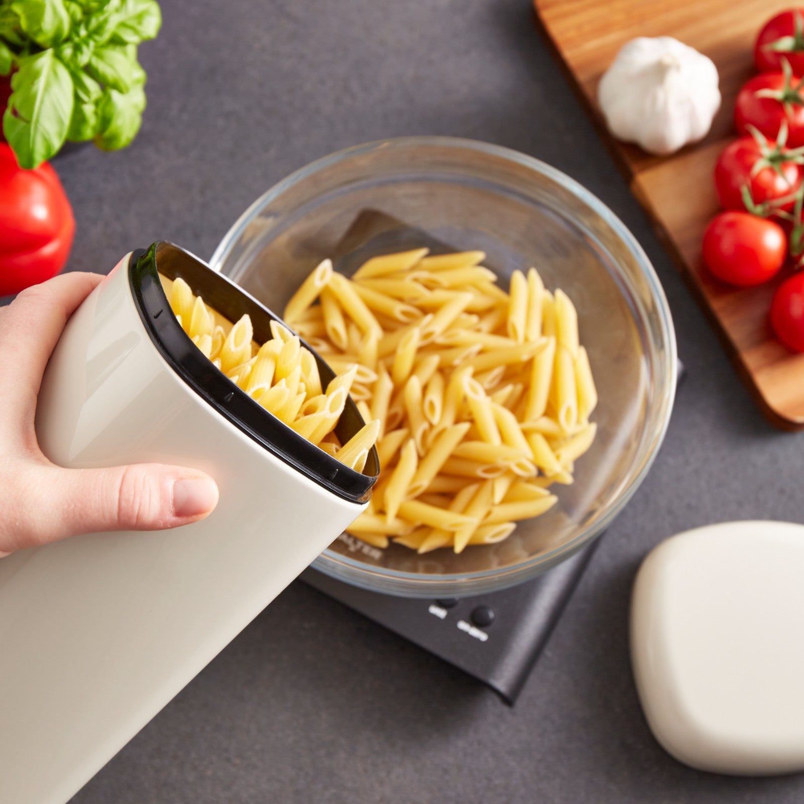 Morphy Richards Equip Cream Large Roll Front Bread Bin & Large Storage Canisters7