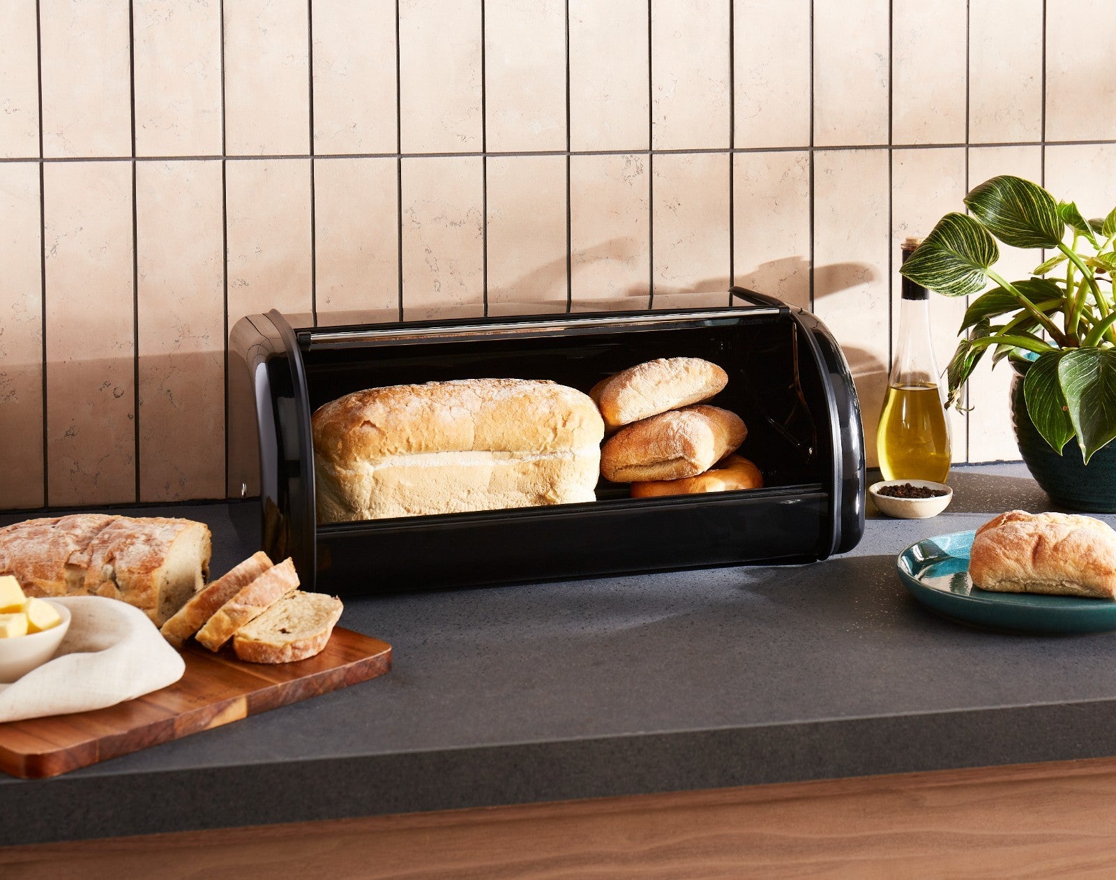 Morphy Richards Equip Bread Bin Black Large 12L Capacity Kitchen Storage 8320002