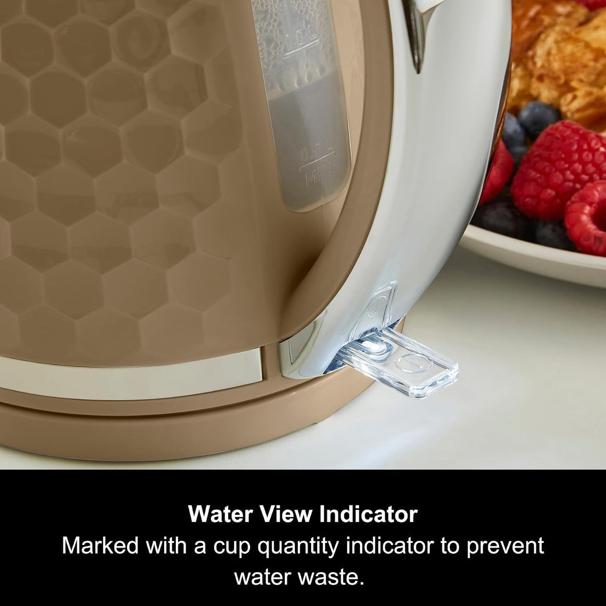 Morphy Richards Hive Travertine Beige 1.5L 3KW Easy Fill Jug Kettle – 1082751