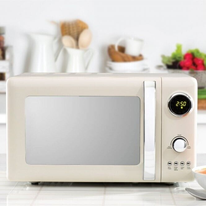 Daewoo Kensington Cream Pyramid Kettle 2 Slice Toaster & Microwave Set