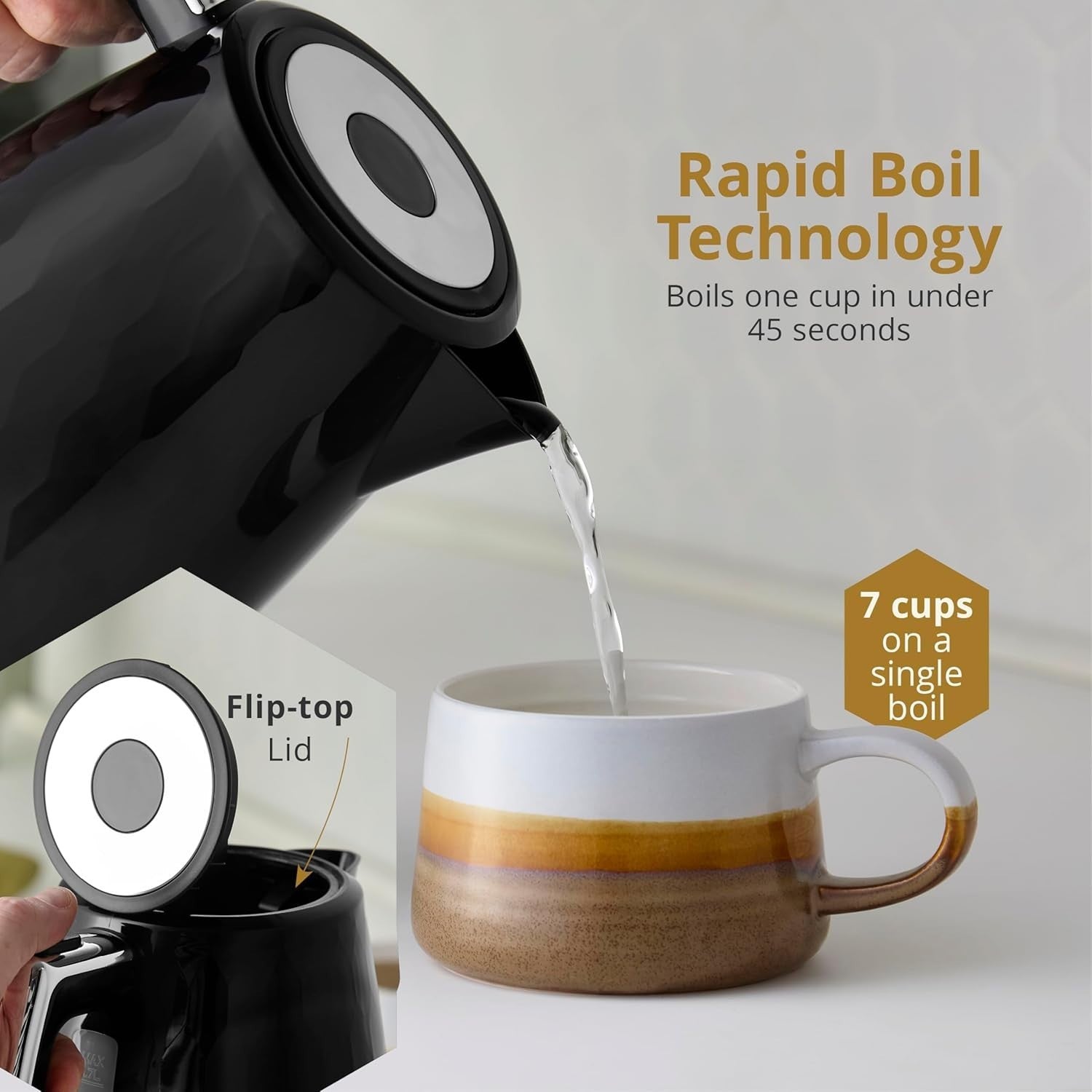 Swan Hexton Black Kettle, 2 Slice Toaster and 20L 800W Microwave Kitchen Set16