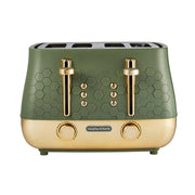 Morphy Richards Cassini 4 Slice Toaster Olivine Green & Gold 2430220