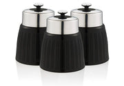 Swan Retro Black Tea, Coffee & Sugar Canisters New Set of 3 Kitchen Storage Set