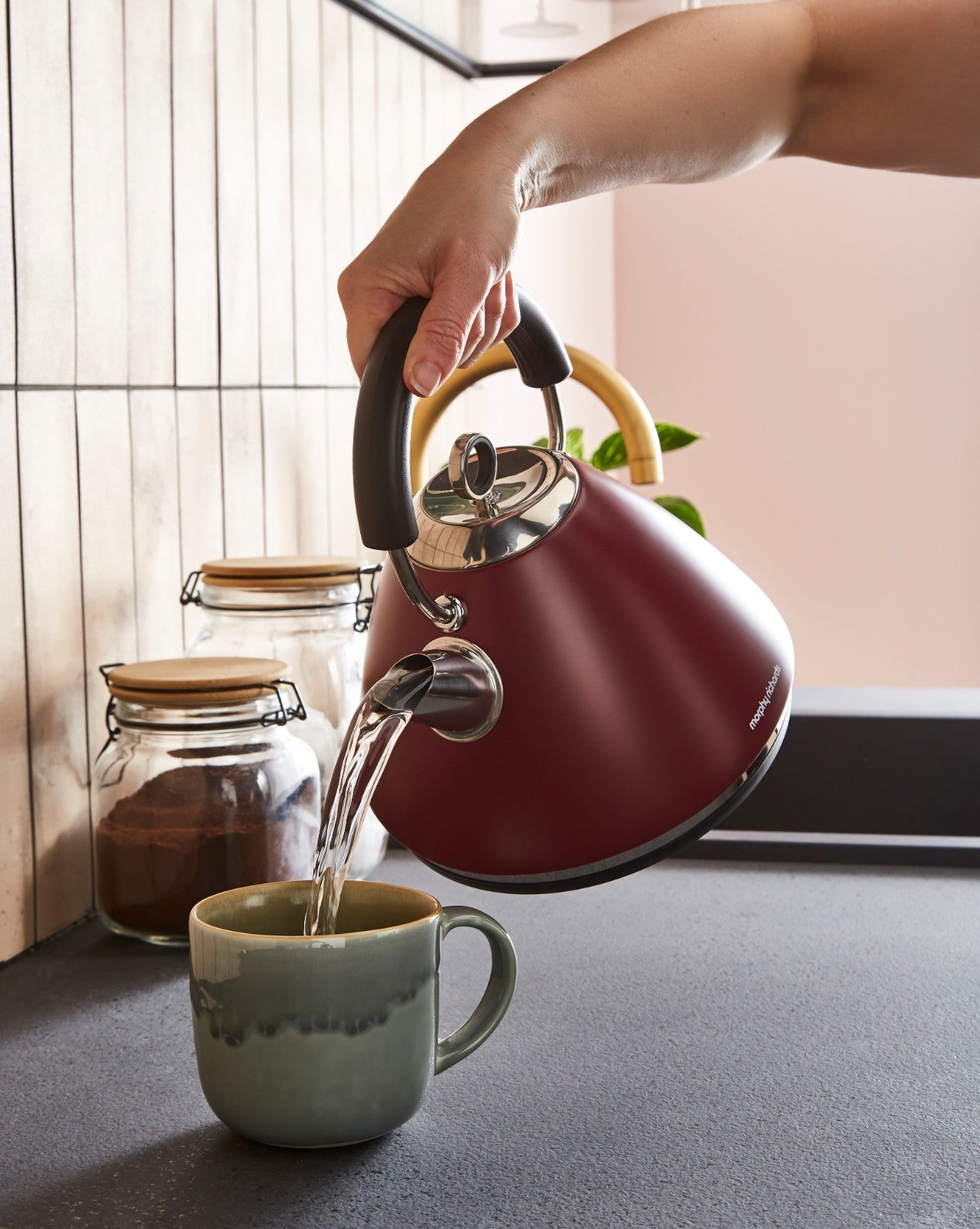 Morphy Richards Accents 1.5L Pyramid Kettle in Rhubarb Limited Edition 1020514