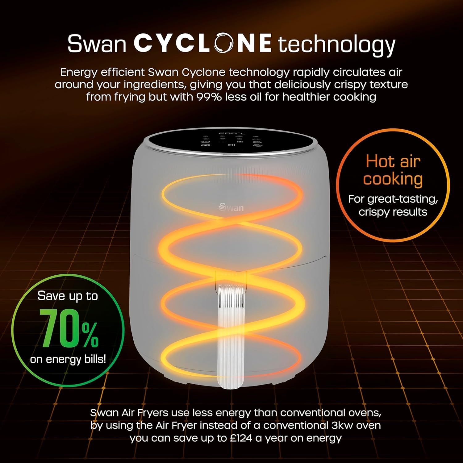 Swan Retro Grey Kitchen Set Kettle Toaster & 4.5L Digital Air Fryer Bundle Set9