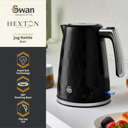 Swan Hexton Black Kettle, 2 Slice Toaster and 20L Digital Microwave Kitchen Set3