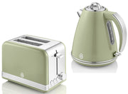 SWAN Retro Green 1.5L 3KW Jug Kettle & 2 Slice Toaster