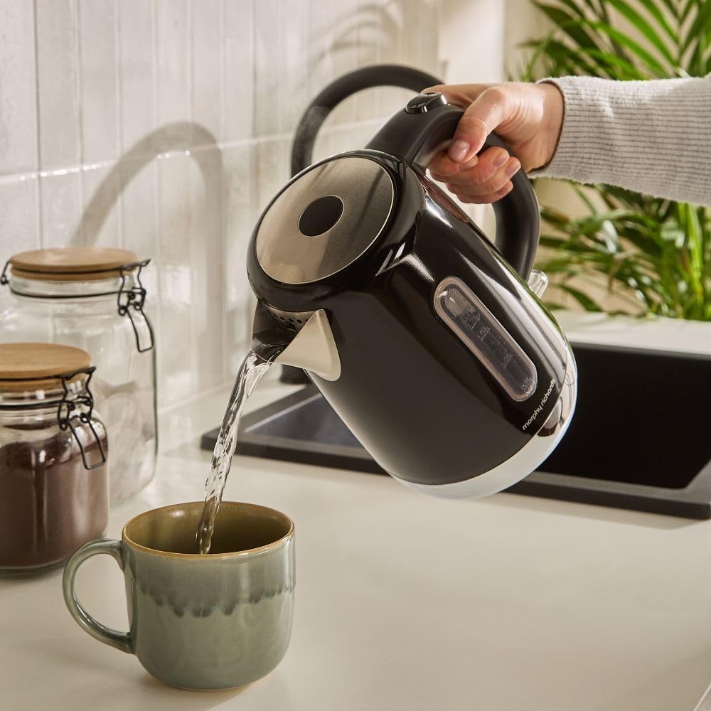 Morphy Richards Equip Black Kettle Toaster Breadbin & Canisters Kitchen Bundle4