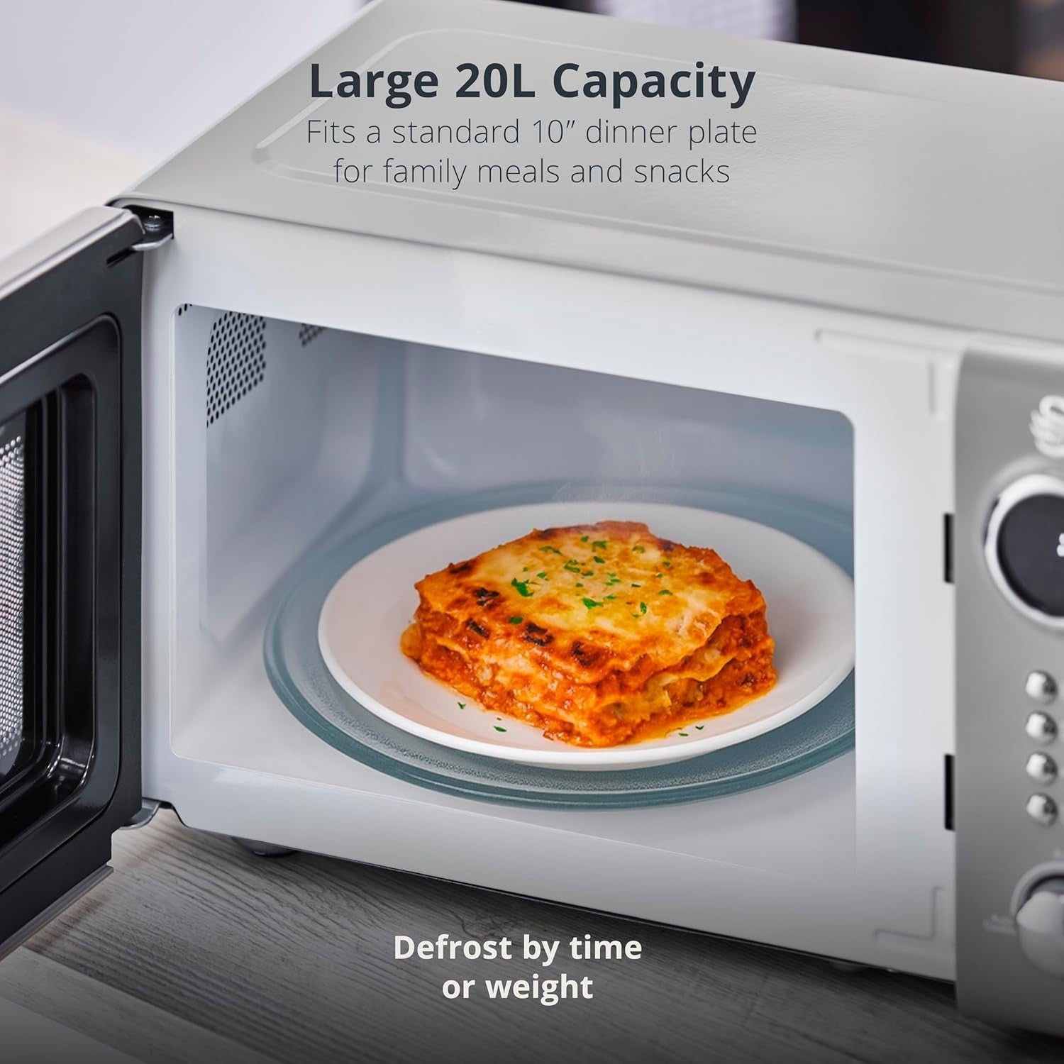 Swan Retro Revive Grey Microwave 20L 800W Digital Microwave SM4425GRY6