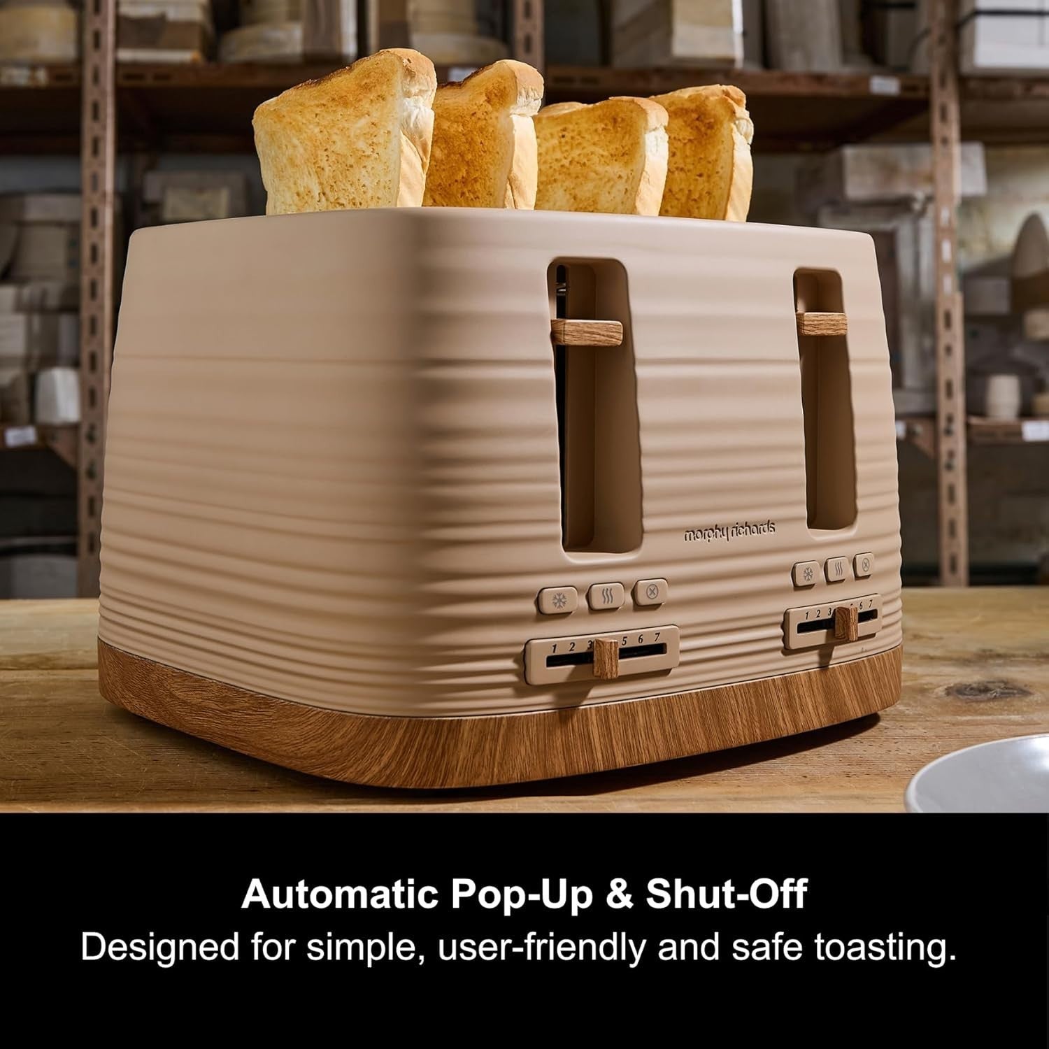 Morphy Richards Clay Range Kettle, 4 Slice Toaster and Microwave Set in Felspar7