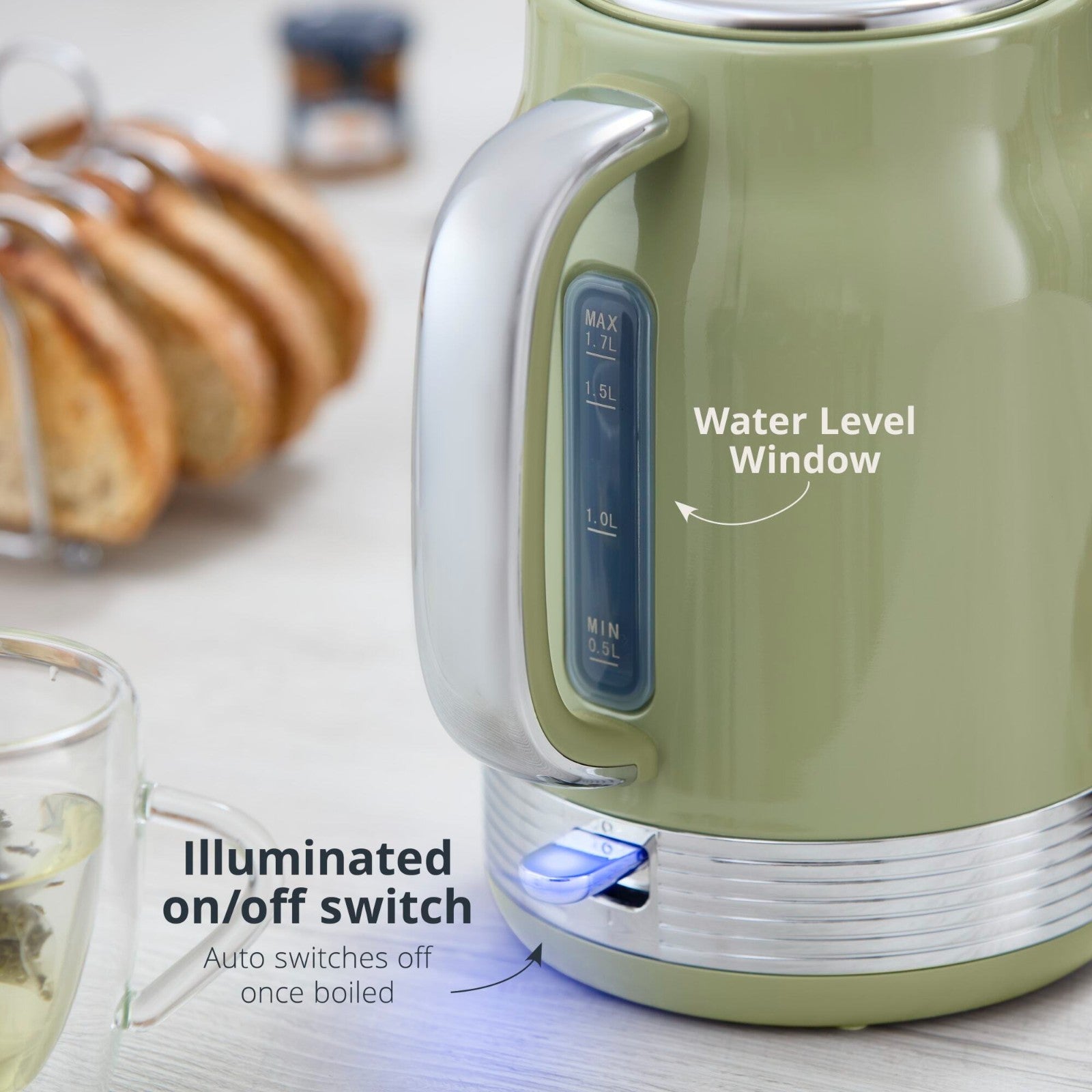 Swan Retro Revive Green Jug Kettle 4 Slice Toaster & 800W Microwave Kitchen Set8