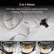 Tower 3-in-1 Stand Mixer 5L Bowl 1000W Motor Black and Rose Gold T12033RG5