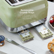 Swan Retro Revive Green Stovetop Design Kettle 4 Slice Toaster & Canisters Set8