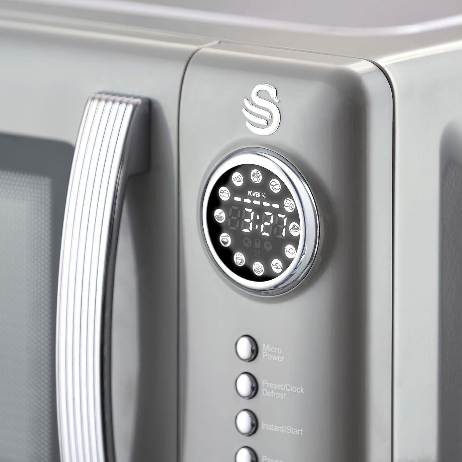 Swan Retro Revive Grey Stovetop Design Kettle 2 Slice Toaster Microwave Bundle8