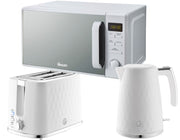 Swan Hexton White Kettle 2 Slice Toaster Plus 20L Digital Microwave SM4421WHT0